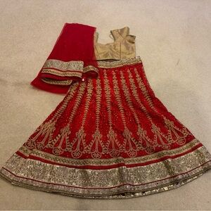 Indian Choli set in beautiful gold and red